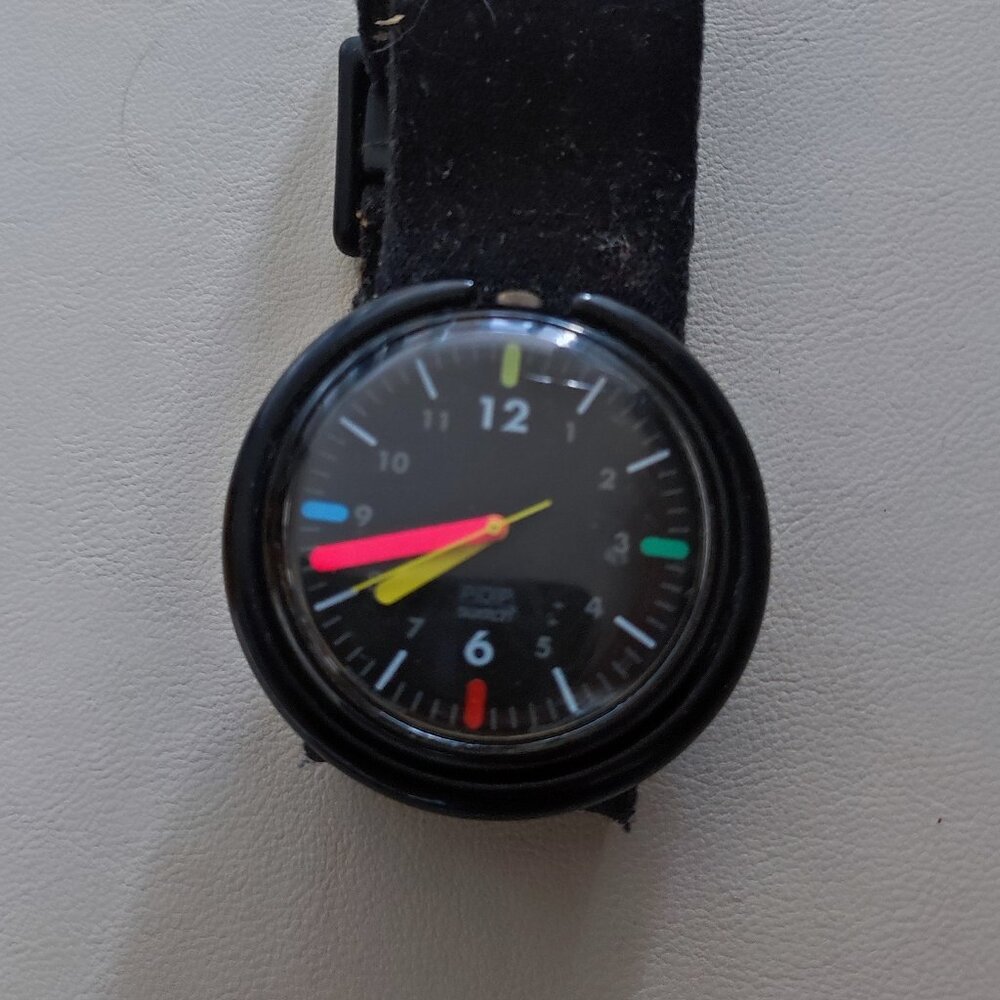 Vintage Swatch Black Pop Watch 1990